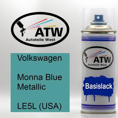 Volkswagen, Monna Blue Metallic, LE5L (USA): 400ml Sprühdose, von ATW Autoteile West.